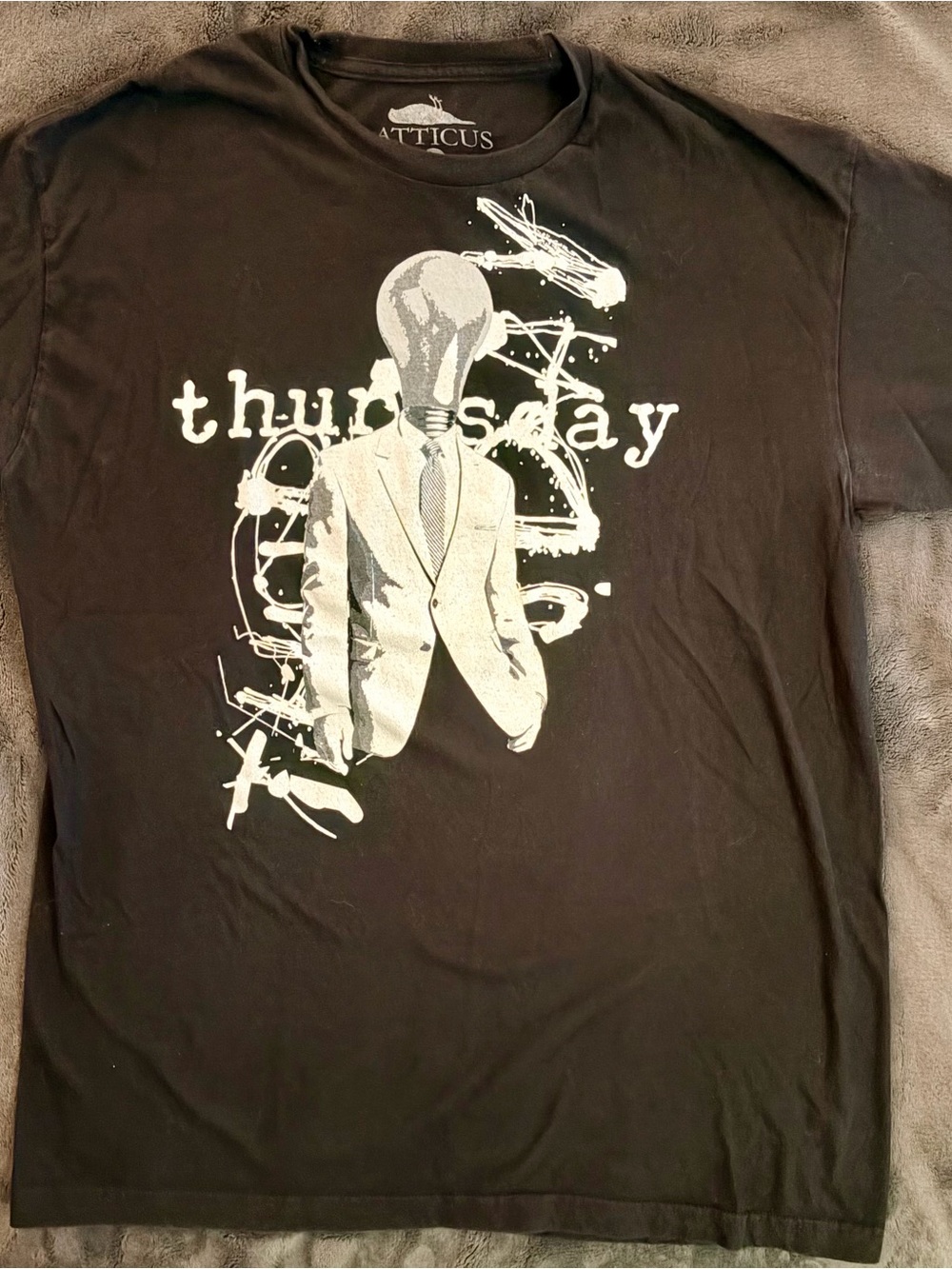 Rare Limited Edition Thursday Band & Atticus Collab Y2K Emo HXC HC Mens T-Shirt